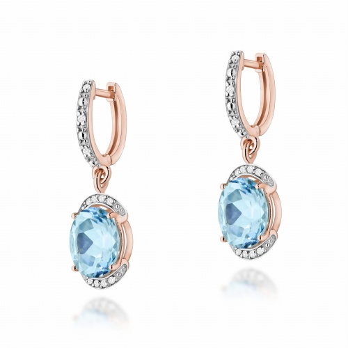 Kolczyki K0150 Topaz Swiss 2 x 3,00ct różowe złoto