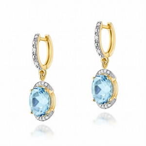 Kolczyki K0150 Topaz Swiss 2 x 3,00ct żółte złoto