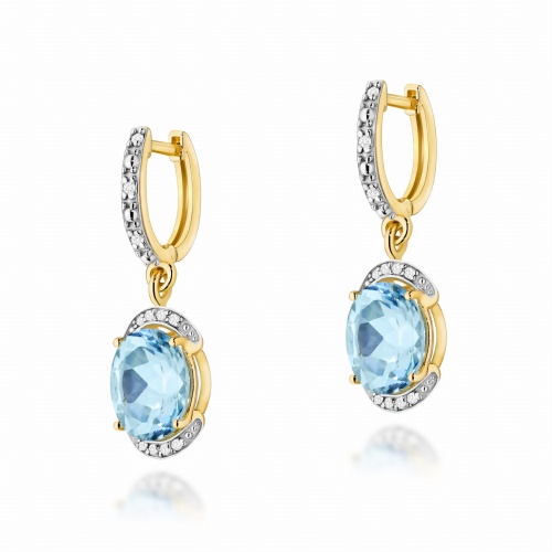 Boucles d’oreilles K0150 Topaze  Swiss 2 x 3,00ct Or jaune