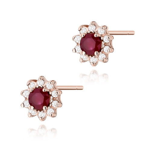 Cercei K0185 Rubin 2 x 0,15ct AUR ROZ
