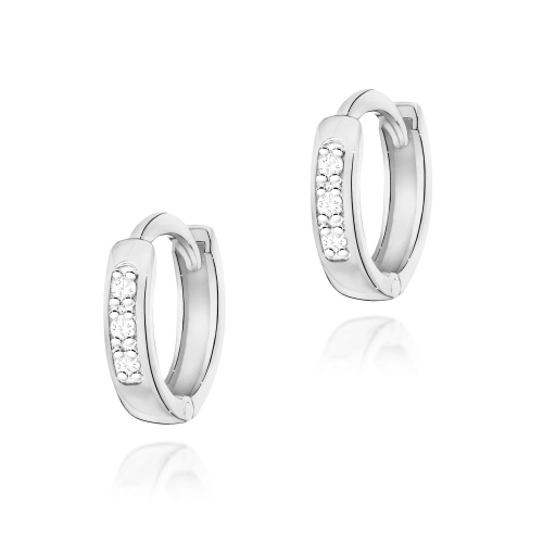 Boucles d’oreilles K0235 avec diamants Or blanc