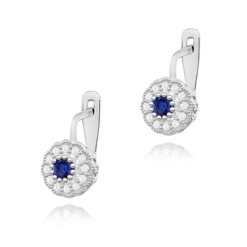Boucles d’oreilles K0284 Saphir 2 x 0.30ct Or blanc
