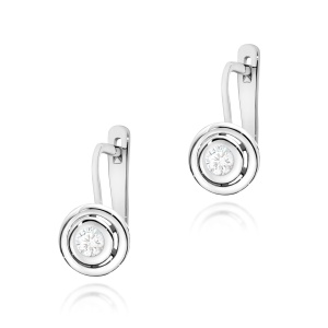 Kolczyki K0294 Diament 2 x 0,10ct białe złoto