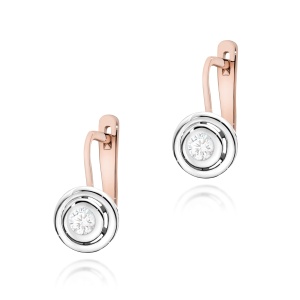 Kolczyki K0294 Diament 2 x 0,10ct różowe złoto