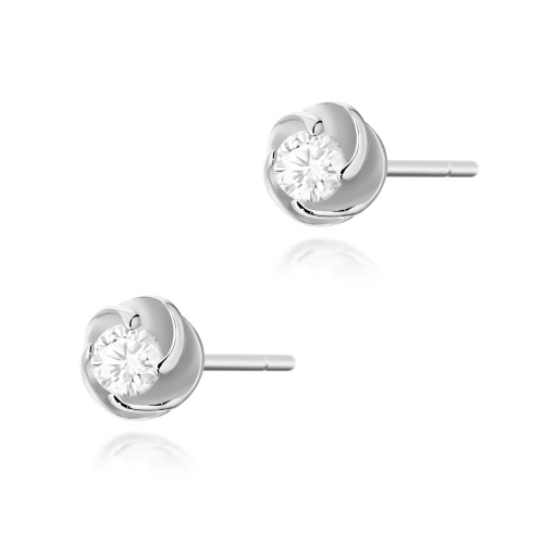 Boucles d’oreilles K0329 Diamant 2 x 0,08ct Or blanc