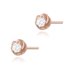 Kolczyki K0329 Diament 2 x 0,08ct różowe złoto