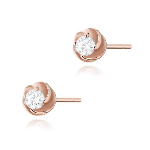 Boucles d’oreilles K0329 Diamant 2 x 0,08ct Or rose