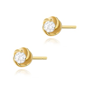 Kolczyki K0329 Diament 2 x 0,08ct żółte złoto