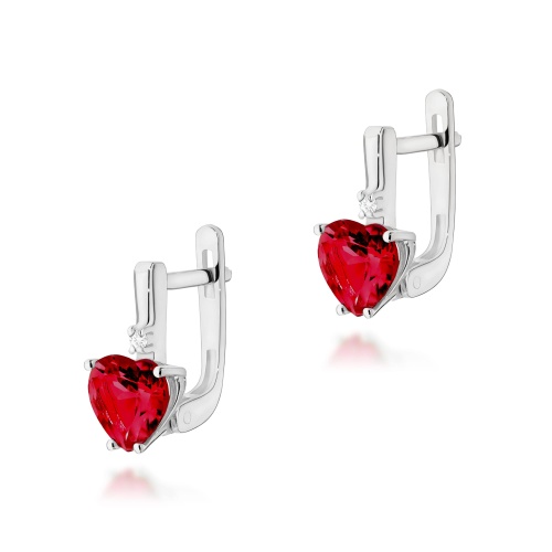 Kolczyki K0002 Rubin 2 x 1,70ct białe złoto
