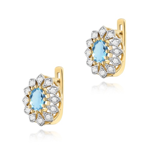Boucles d’oreilles K0354 Topaze  Swiss 2 x 0,50ct Or jaune