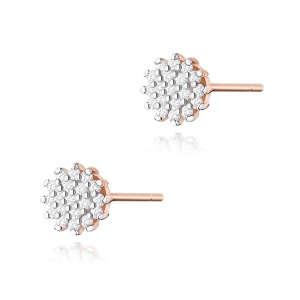 Kolczyki K0401 z diamentami różowe złoto