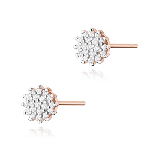 Boucles d’oreilles K0401 avec diamants Or rose