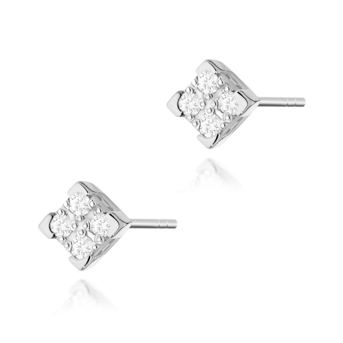 Boucles d’oreilles K0402 avec diamants Or blanc