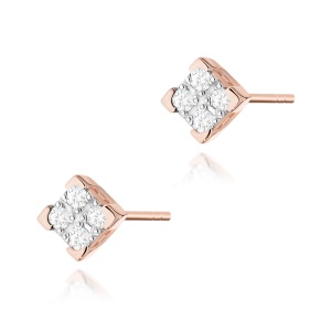 Kolczyki K0402 z diamentami różowe złoto