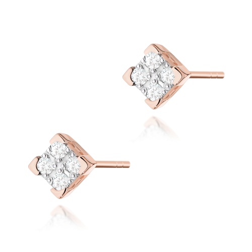 Boucles d’oreilles K0402 avec diamants Or rose