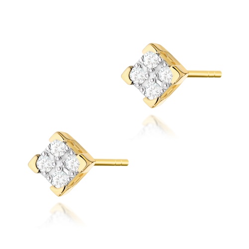 Boucles d’oreilles K0402 avec diamants Or jaune