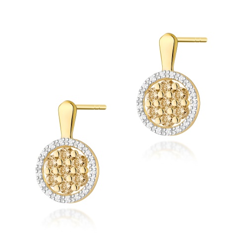 Boucles d’oreilles K0440 avec diamants Or jaune