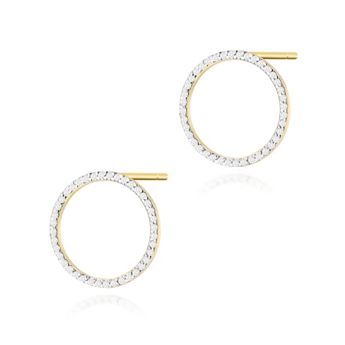 Boucles d’oreilles K0442 avec diamants Or jaune
