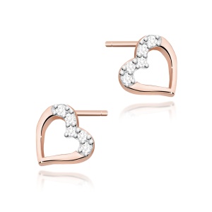 Kolczyki K0503 z diamentami różowe złoto