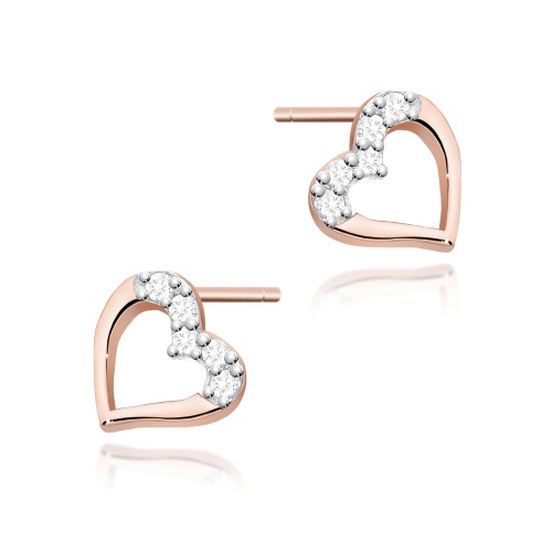 Boucles d’oreilles K0503 avec diamants Or rose