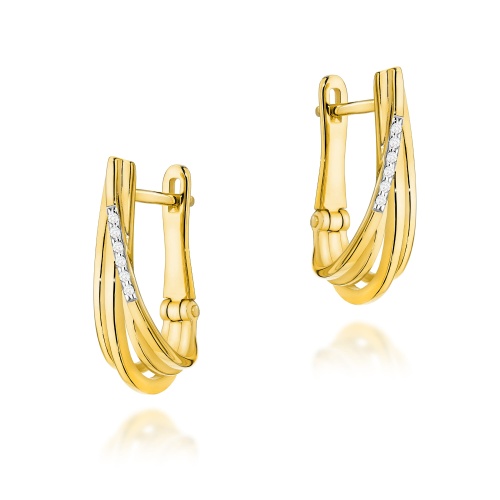 Ohrringe K0005 mit Diamanten Gelbgold