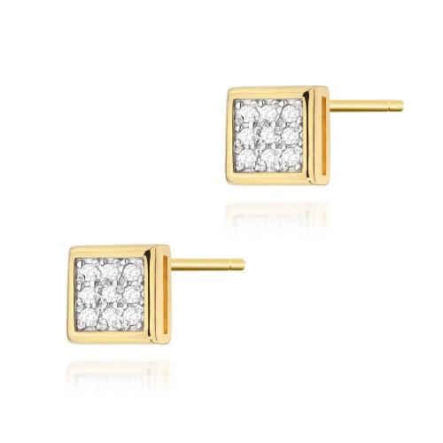 Boucles d’oreilles K0036 avec diamants Or jaune