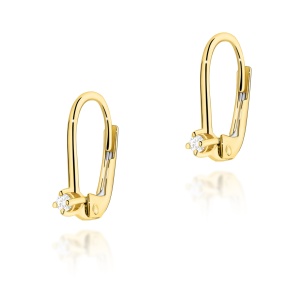 Kolczyki K0057 Diament 2 x 0,03ct żółte złoto