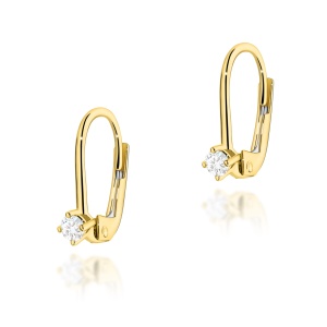 Kolczyki K0057 Diament 2 x 0,10ct żółte złoto