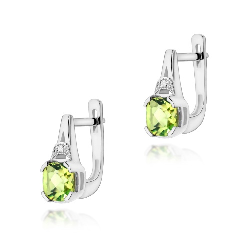 Ohrringe K0040 Peridot 2 x 1,00ct Weißgold