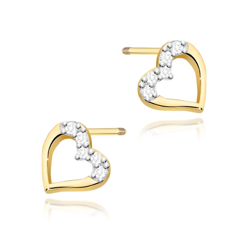 Boucles d’oreilles K0503 avec diamants Or jaune Clou vissé