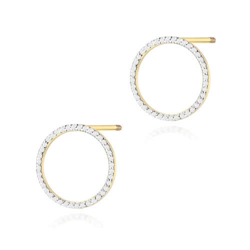 Boucles d’oreilles K0442 avec diamants Or jaune Clou vissé