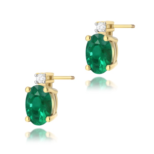 Ohrringe K0001 Smaragd 2 x 0,40ct Gelbgold Schraubstecker