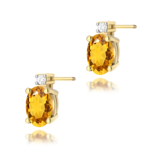 Ohrringe K0001 Citrin 2 x 0,60ct Gelbgold Schraubstecker
