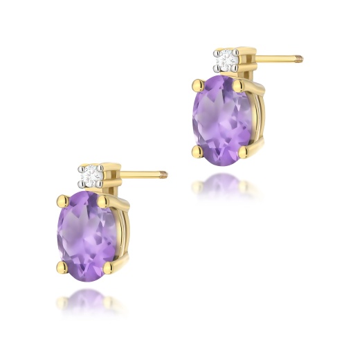 Ohrringe K0001 Amethyst 2 x 0,40ct Gelbgold Schraubstecker