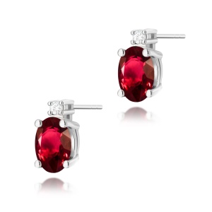 Kolczyki K0001 Rubin 2 x 0,60ct białe złoto