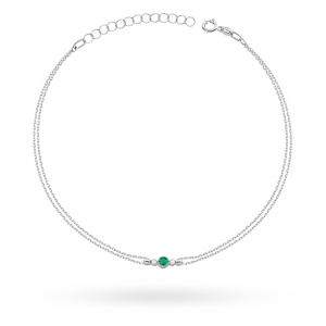 Bransoletka B0005 Szmaragd 0,15ct białe złoto