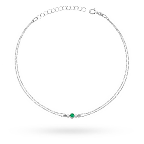 Bransoletka B0005 Szmaragd 0,15ct białe złoto