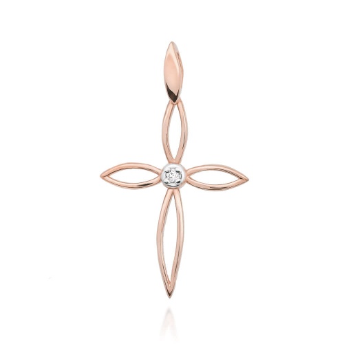 Croix D0029 Diamant 0,02ct Or rose