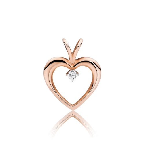 Pendentif Z0009 Diamant 0,04ct Or rose