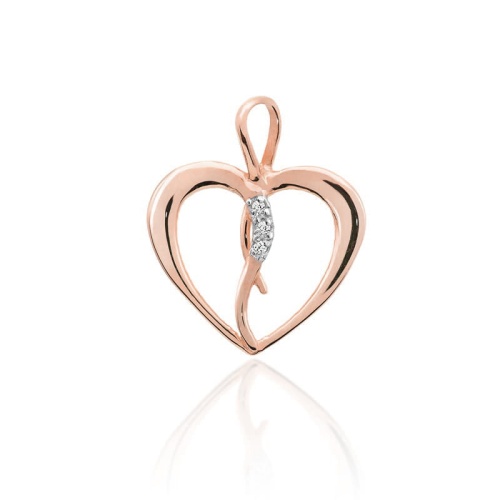 Pendentif Z0010 avec diamants Or rose