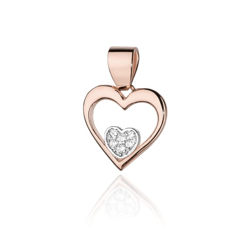 Pendentif Z0022 avec diamants Or rose