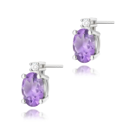 Kolczyki K0001 Ametyst 2 x 0,40ct białe złoto