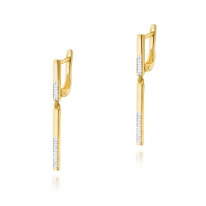 Kolczyki K0025 z diamentami żółte złoto