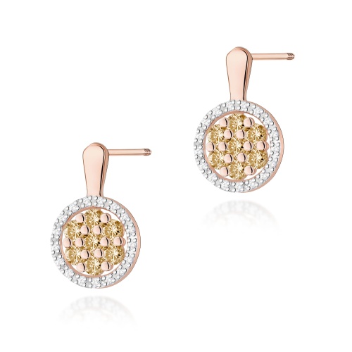 Boucles d’oreilles K0440 avec diamants Or rose Clou vissé