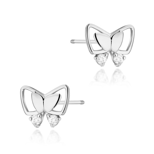Ohrringe K0059 mit Diamanten Weißgold Schraubstecker