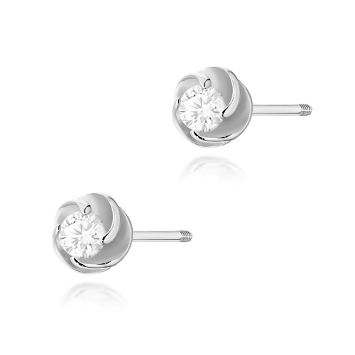 Boucles d’oreilles K0329 Diamant 2 x 0,08ct Or blanc Clou vissé