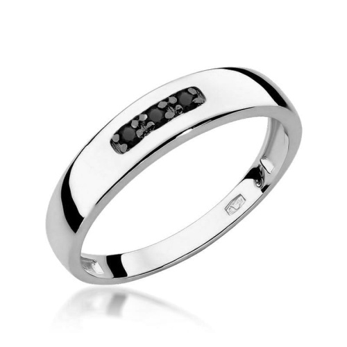 Bague W0235 avec diamants noirs Or blanc