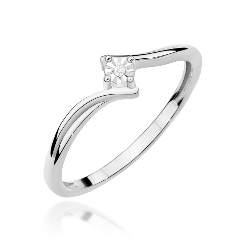 Ring W0631 Diamant 0,01ct Weißgold