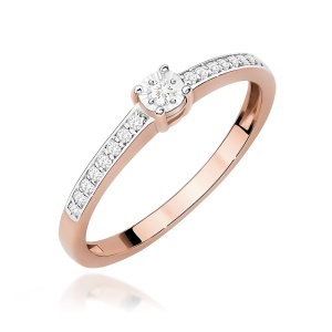 Pierścionek W0648 Diament 0,03ct różowe złoto