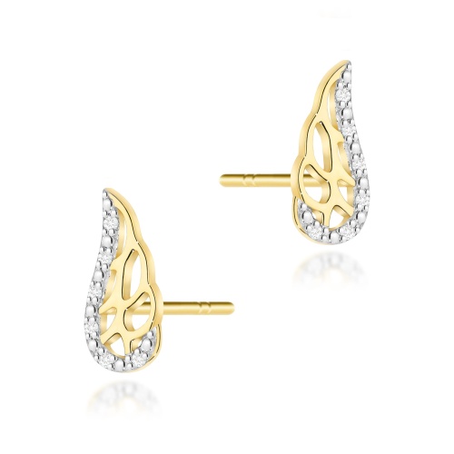 Boucles d’oreilles K0043 avec diamants Or jaune